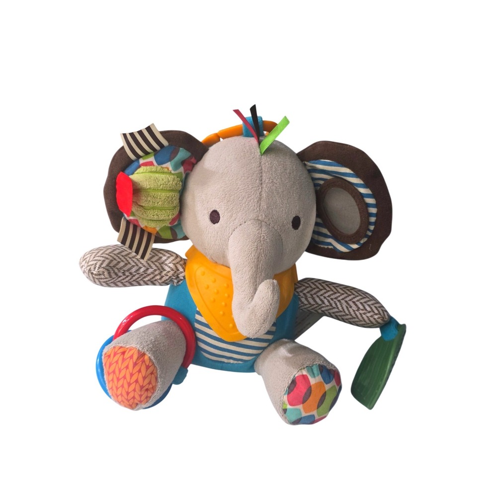 Skip Hop Bandana Buddies Elephant Multi Sensory Activity Plush Baby Toy Teether